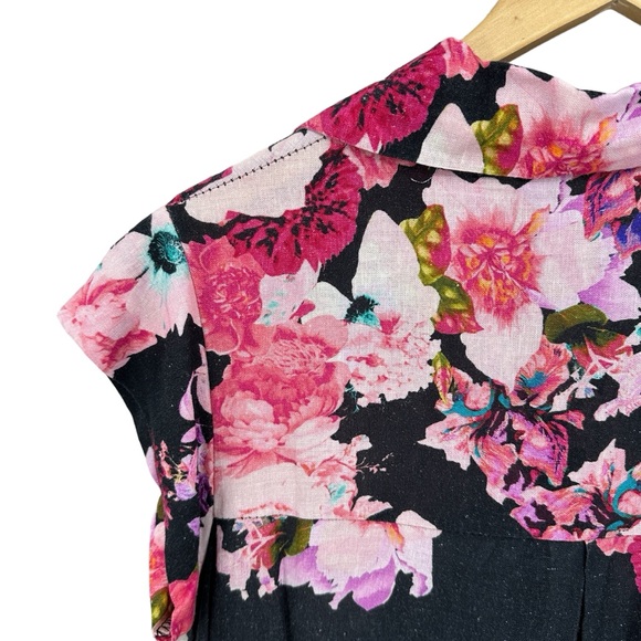 New CRISTINA VERGANI Midi Dress Linen Blend Button Made in Italy - Picture 6 of 8